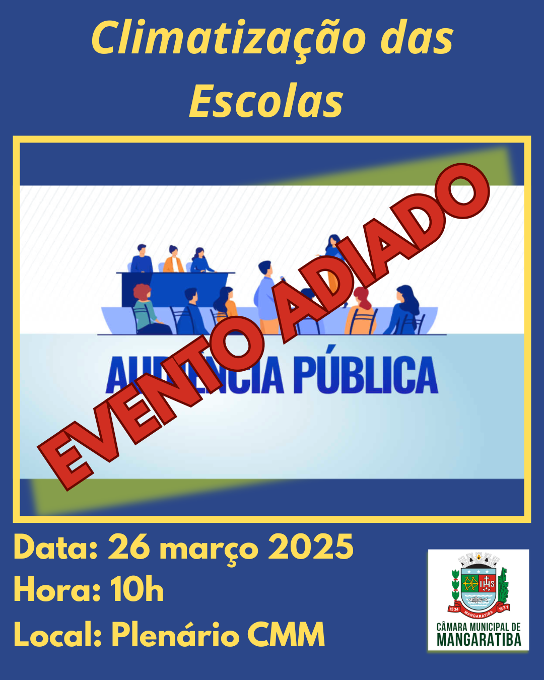 Audiência Pública sobre Climatização das Escolas Municipais é Adiada